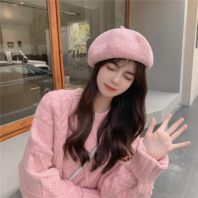 Women Autumn Winter Beret Women's Solid Color Hats Adjustable Tape Design Berets Winter Women Hat Vintage Berets Wool