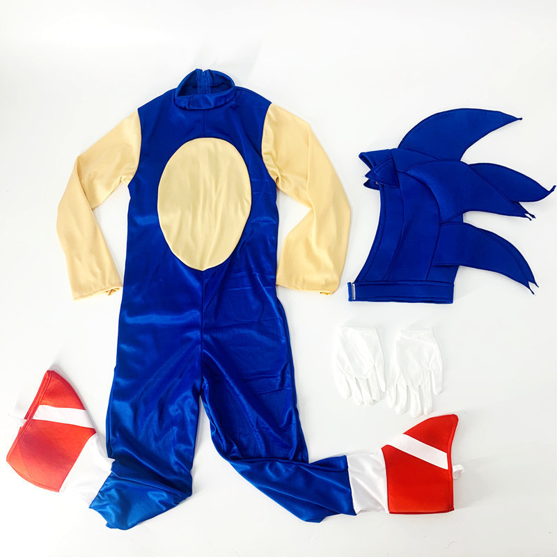 Halloween Boys Party Costume Sonice The Hedgehog Costume Children Game Character Cosplay Halloween Costume