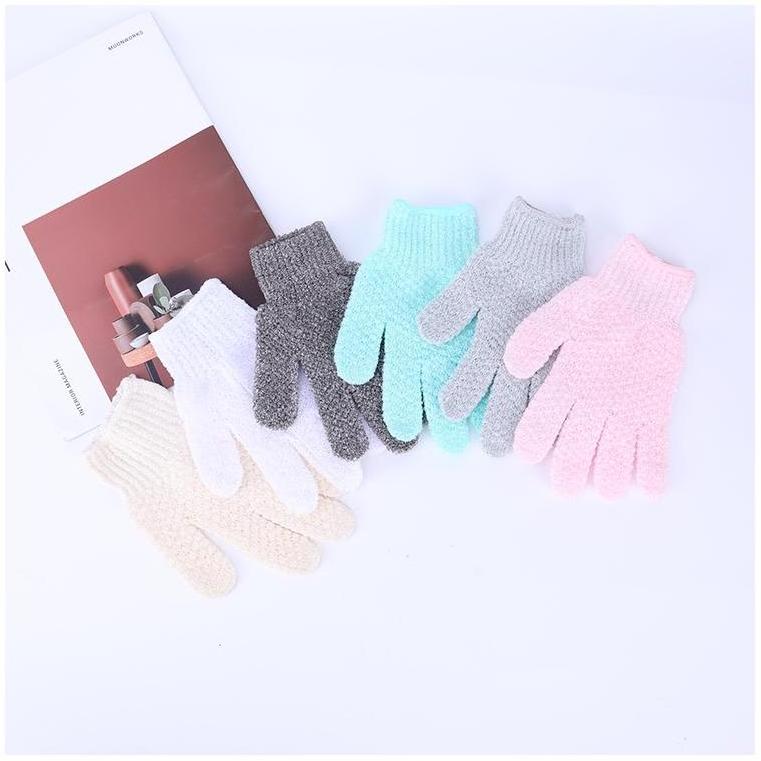 Bath Glove Single Finger Scrub Fingerless Charcoal Fibre Baby Frothing Five Fingers Mitt Grooming Dead Skin Remover Bath Sponge