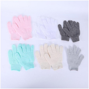 Bath Glove Single Finger Scrub Fingerless Charcoal Fibre Baby Frothing Five Fingers Mitt Grooming Dead Skin Remover Bath Sponge