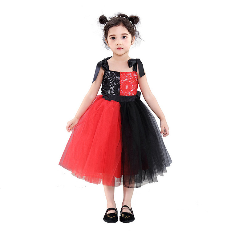 Halloween toddler girls princess dress red black Christmas holiday costume clothes Festival Party gown Suit Fancy Cosplay dress