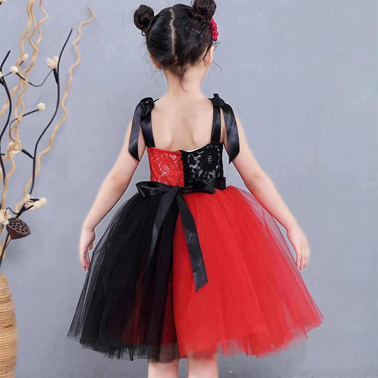 Halloween toddler girls princess dress red black Christmas holiday costume clothes Festival Party gown Suit Fancy Cosplay dress