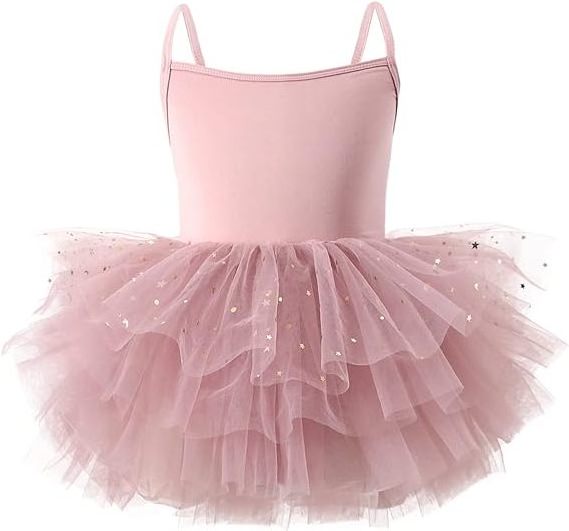 Kids girls ballet tutu dress  leotards party red dance ballet festival  sling sleeveless star print sequins  clothing dresses