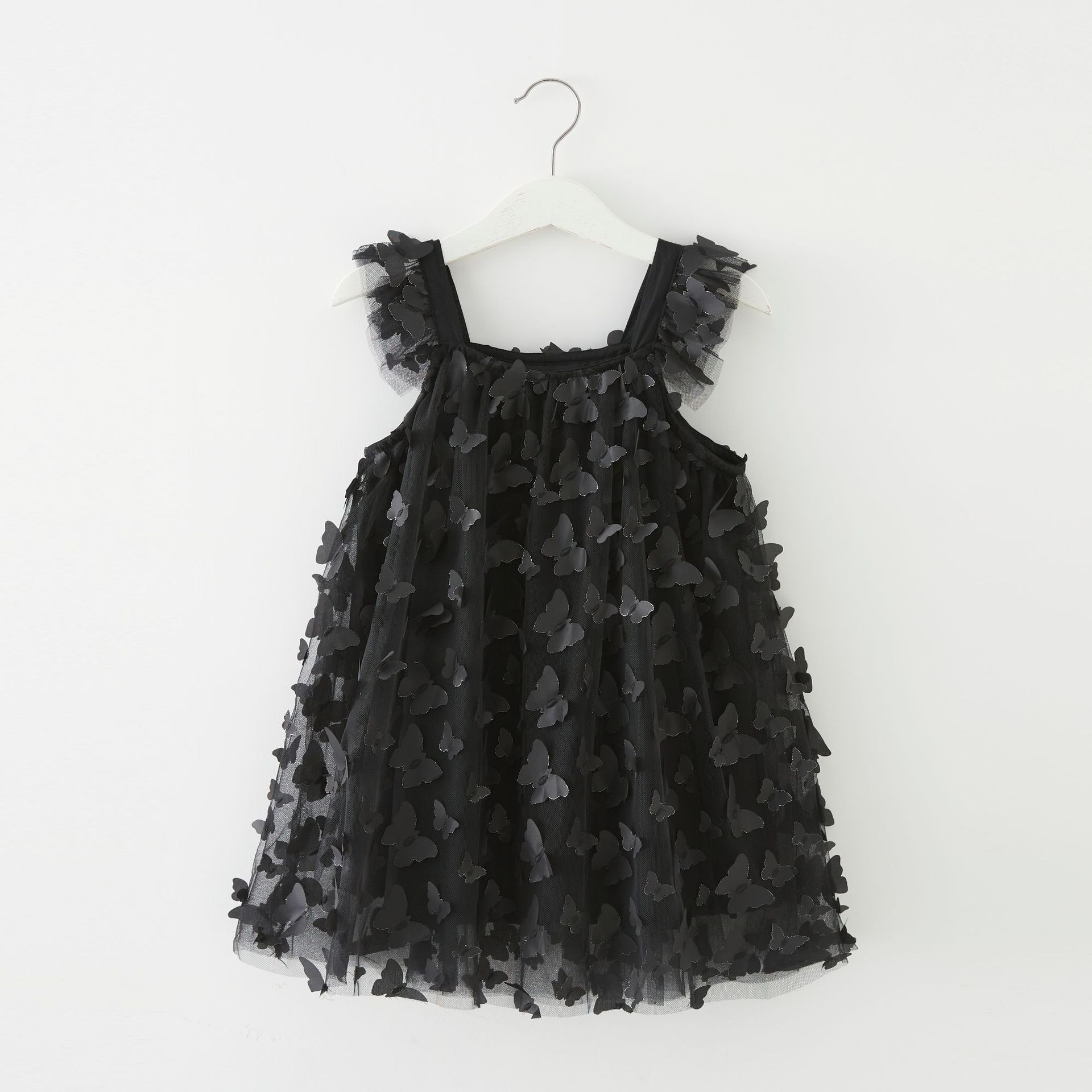 baby girl butterfly strap princess dress mesh tutu summer child sleeveless elegant vestido  baby clothes party tutu dresses