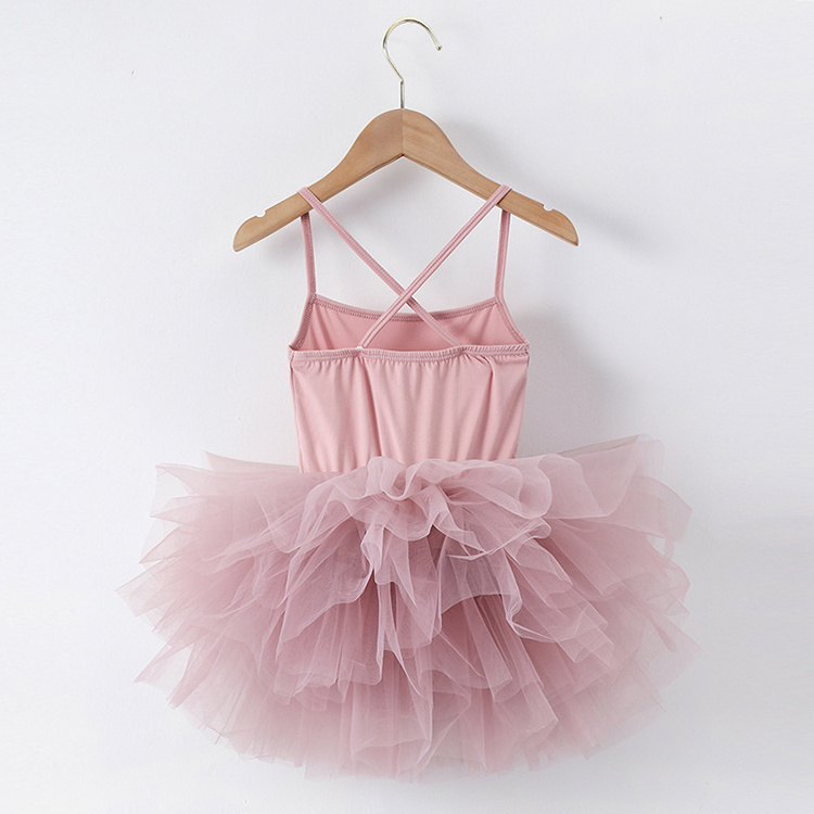 Toddler Girls Ballet Skirted Leotards Strap Tutu Dress Party Costumes for Dance 18Months to 7year sling sleeveless puff  dress