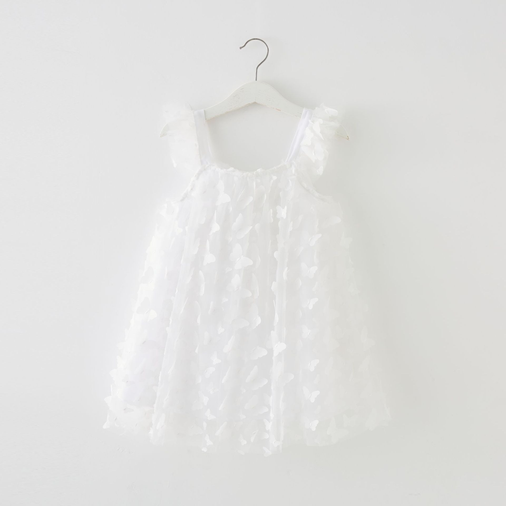 baby girl butterfly strap princess dress mesh tutu summer child sleeveless elegant vestido  baby clothes party tutu dresses