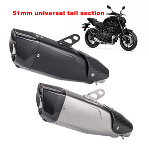 Motorcycle Universal Exhaust For MT07 R3 NK250 Motorcycle Modified Ehaust Pipe Carbon Cover 51mm Universal Tail Section