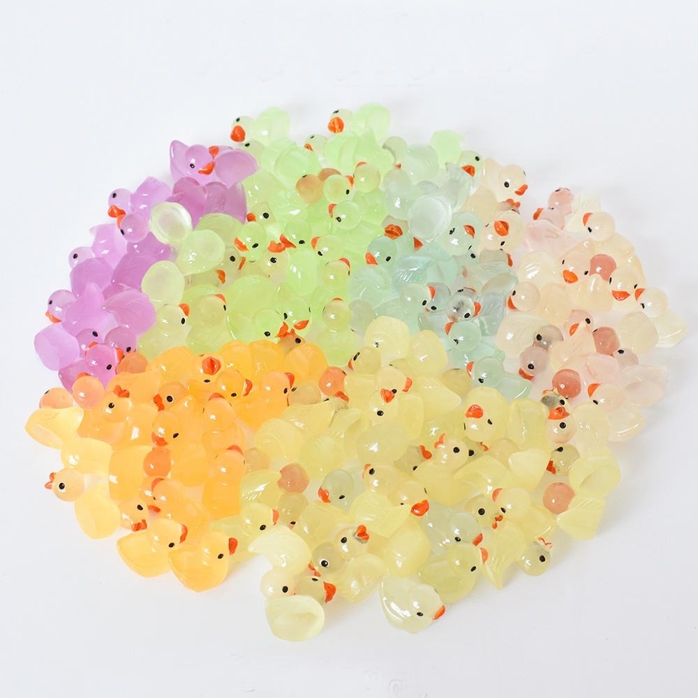 Resin Ducks Luminous Miniature Figures For DIY Fairy Garden Landscape Dollhouse Slime Charms