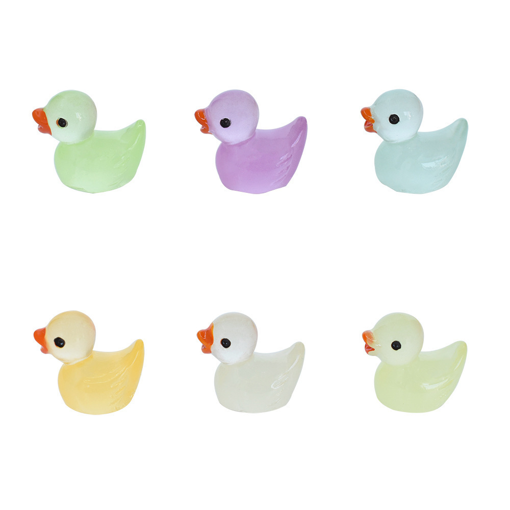 Resin Ducks Luminous Miniature Figures For DIY Fairy Garden Landscape Dollhouse Slime Charms