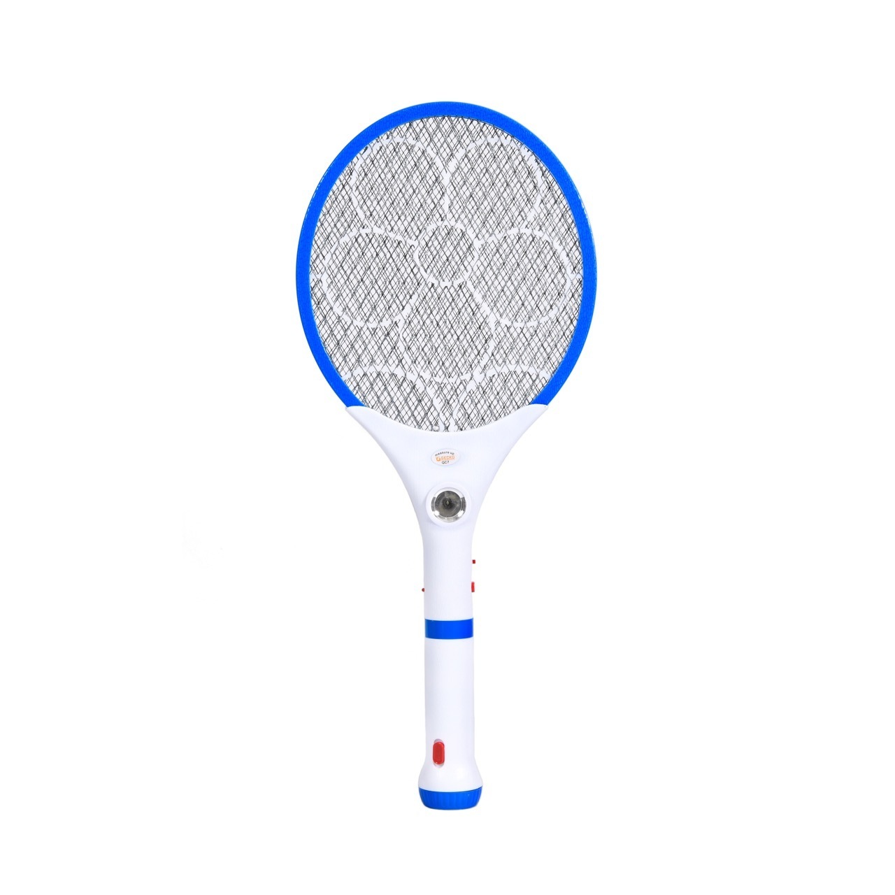 GECKO YPD OEM Torch Rechargeable Electric Mosquito Swatter Insect Killer Fly Trap Bat Racket White Handle