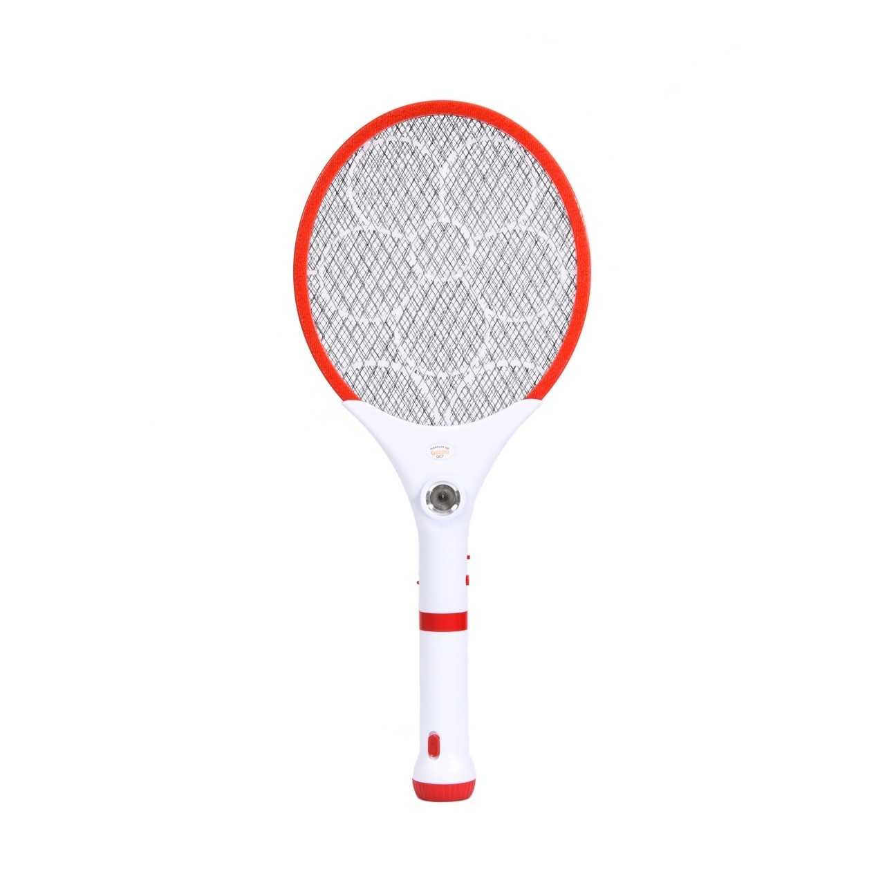 GECKO YPD OEM Torch Rechargeable Electric Mosquito Swatter Insect Killer Fly Trap Bat Racket White Handle