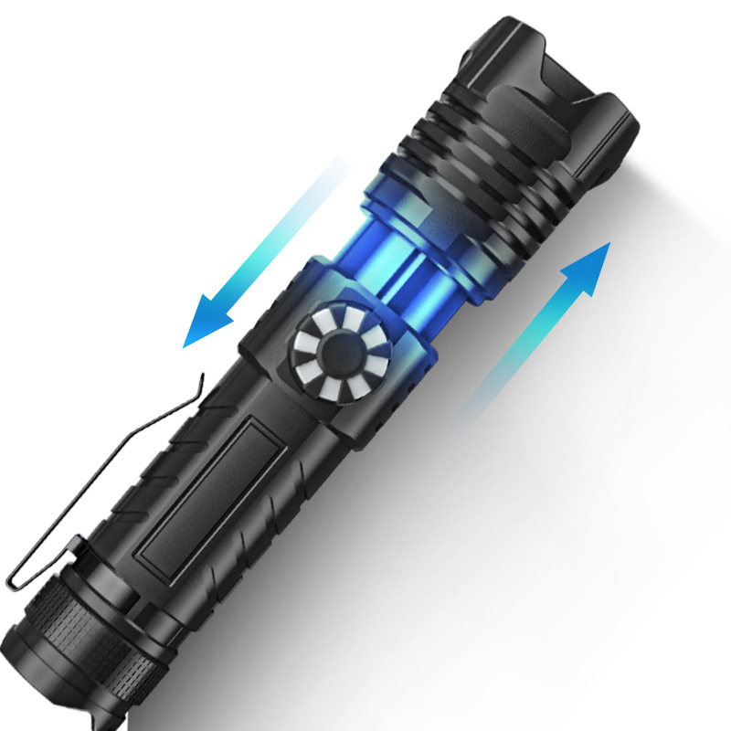 Heytorch Custom High Power Zoom Led Flashlight Torch Light Led Long Beam Torche 10km USB Rechargeable Flashlight