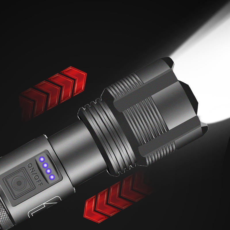 New 1500 lumen USB charging Long Beam Distance XHP50 Torch Tactical Led High Lumen Flashlights with High Power xhp50 LED