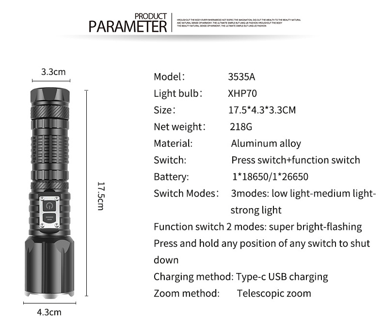 10000 lumen LED Flashlight 18650 5 Modes Zoom Torch USB XHP160 High Power LED Tactical Rechargeable outdoor Flashlight lights