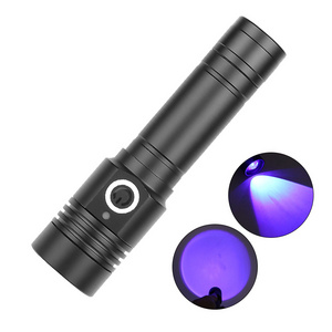 270-280 nm LED UV Flashlight Ultraviolet Torch With Zoom Function Mini UV Black Light Pet Urine Stains Detector Scorpion Hunting