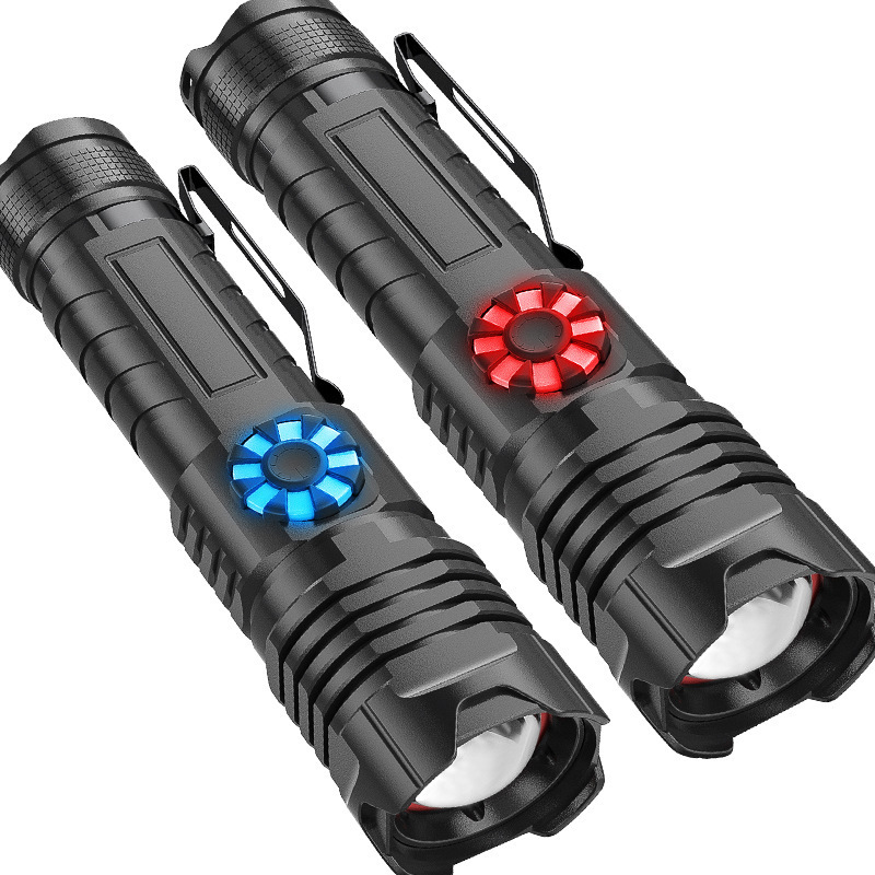 Heytorch Custom High Power Zoom Led Flashlight Torch Light Led Long Beam Torche 10km USB Rechargeable Flashlight