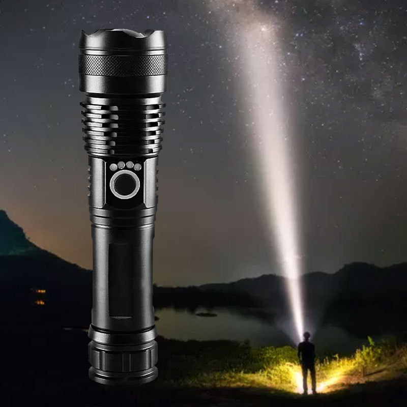 100000 Lumen Handheld Rechargeable Water Resistant Camping Torches Adjustable Led Tactical Flashlight