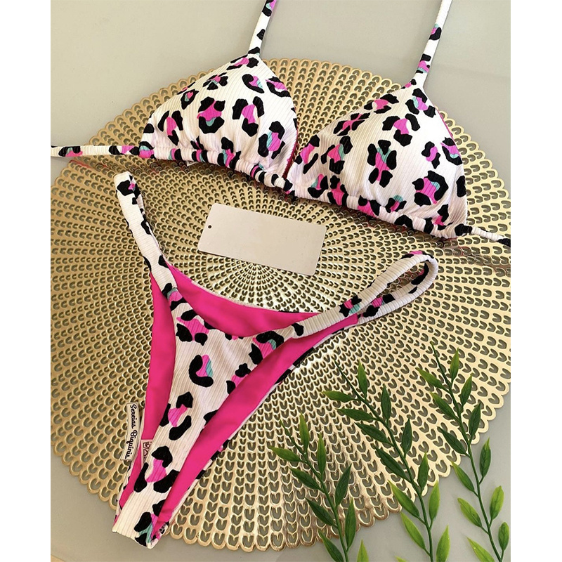 Beach Sexy Women's Swimwear 2024 Micro Bikini Printing String Bikinis