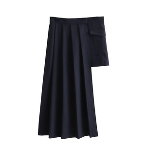 Asymmetrical Mid-Waist Wide Pleated Skirt Womens Skirts