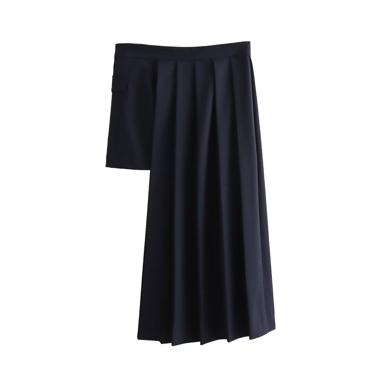 Asymmetrical Mid-Waist Wide Pleated Skirt Womens Skirts