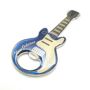 Wholesales guitar stainless steel bottle opener keychain fridge magnet custom logo blank bottle opener for sublimation