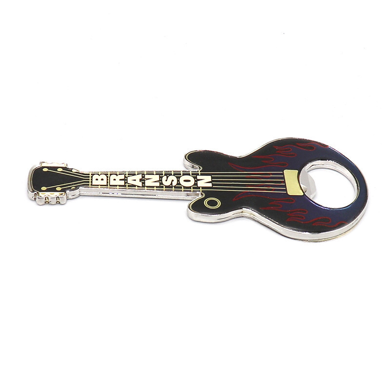 Wholesales guitar stainless steel bottle opener keychain fridge magnet custom logo blank bottle opener for sublimation