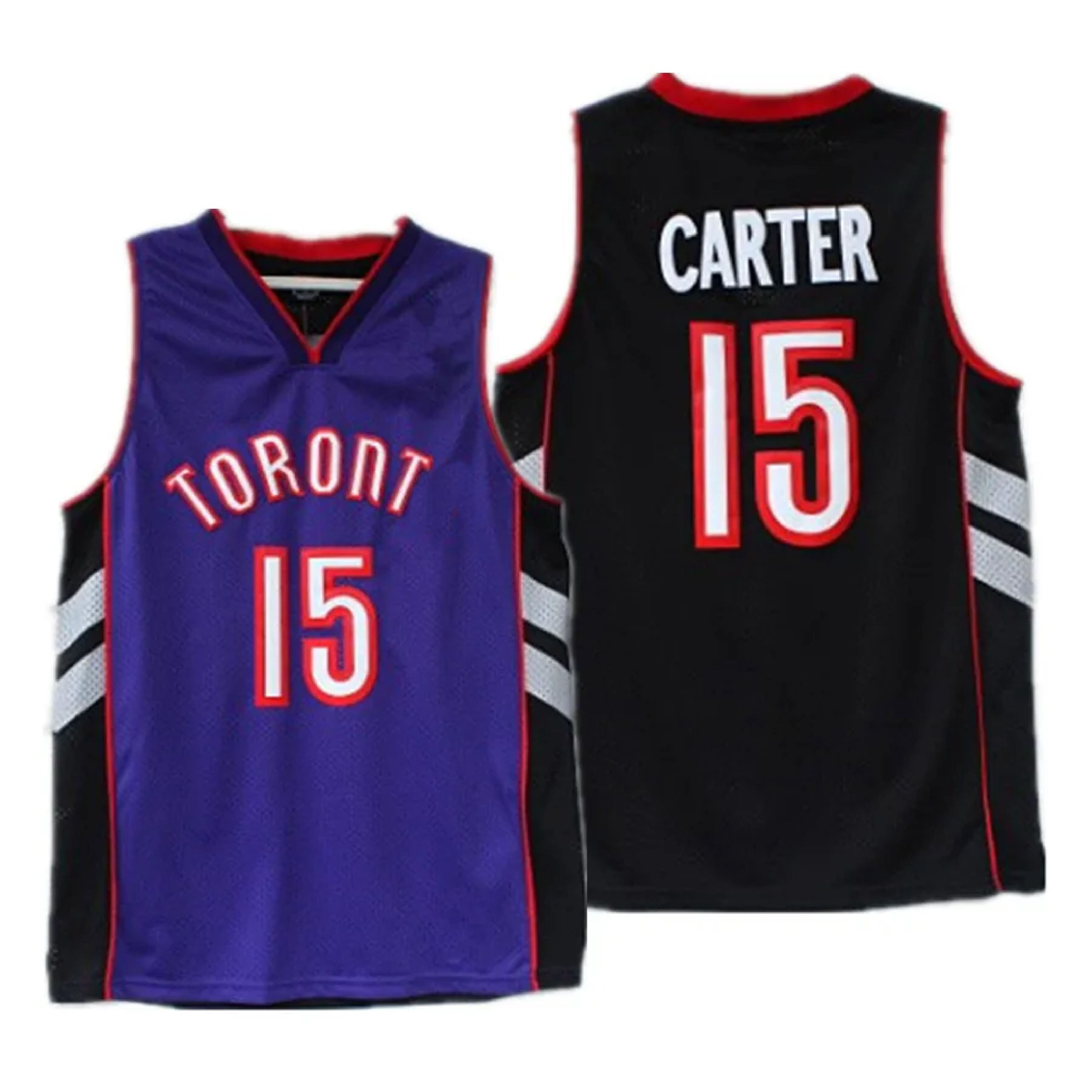 Men's 15 Vince Car-ter 1 Tracy McGrady Toronto Men's Vintage America Purple White Embroidery Classic Basketball Sports Jerseys