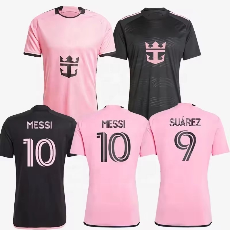 2024 25 New Thai Quality Men's Inter Miami 10 Messi Pink Black Fan Player Version High Quality Football Soccer Jersey