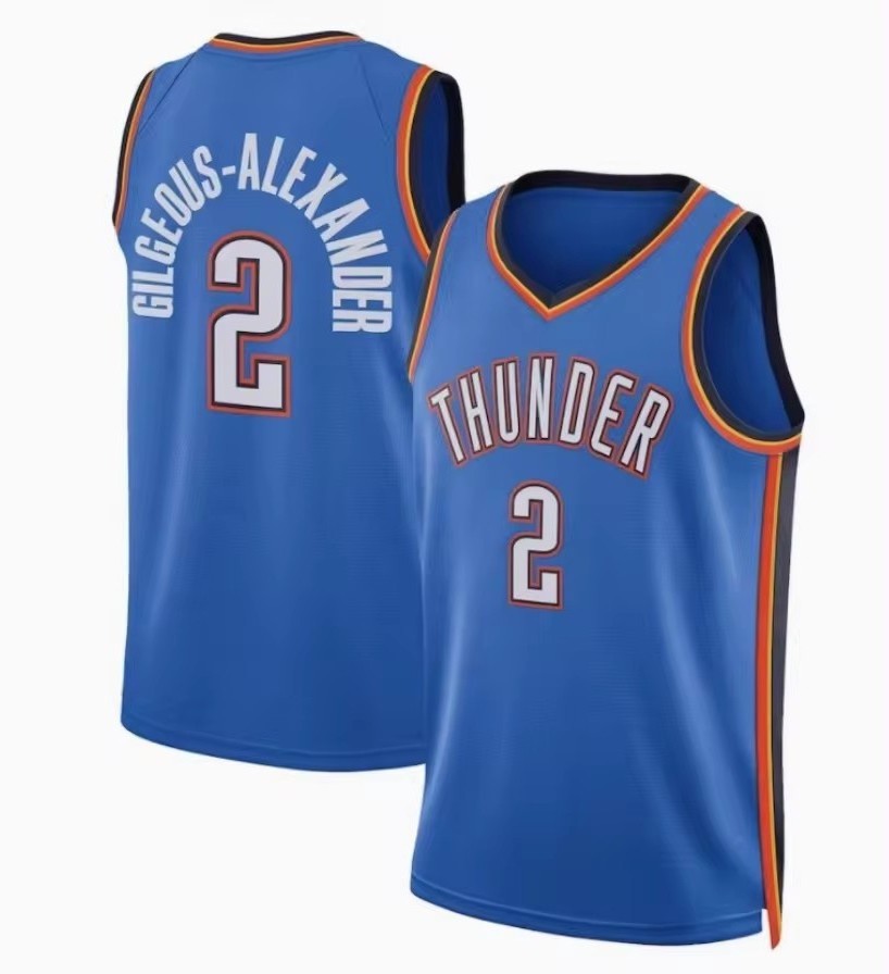 Men's Oklahoma City 2 Shai Gilgeous-Alexander 3 Josh Giddey 8 Jalen Williams 7 Holmgren Embroidery Basketball Sports Jerseys