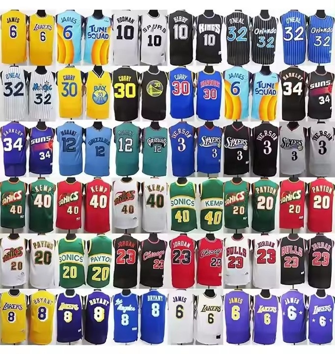 RETRO America 30 Teams Basketball Jersey Wholesale Vintage Top Quality Embroidery Stitched Men's Sports Shirt NBAA Jerseys