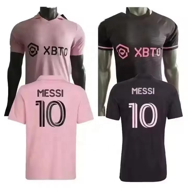 2024 25 New Thai Quality Men's Inter Miami 10 Messi Pink Black Fan Player Version High Quality Football Soccer Jersey