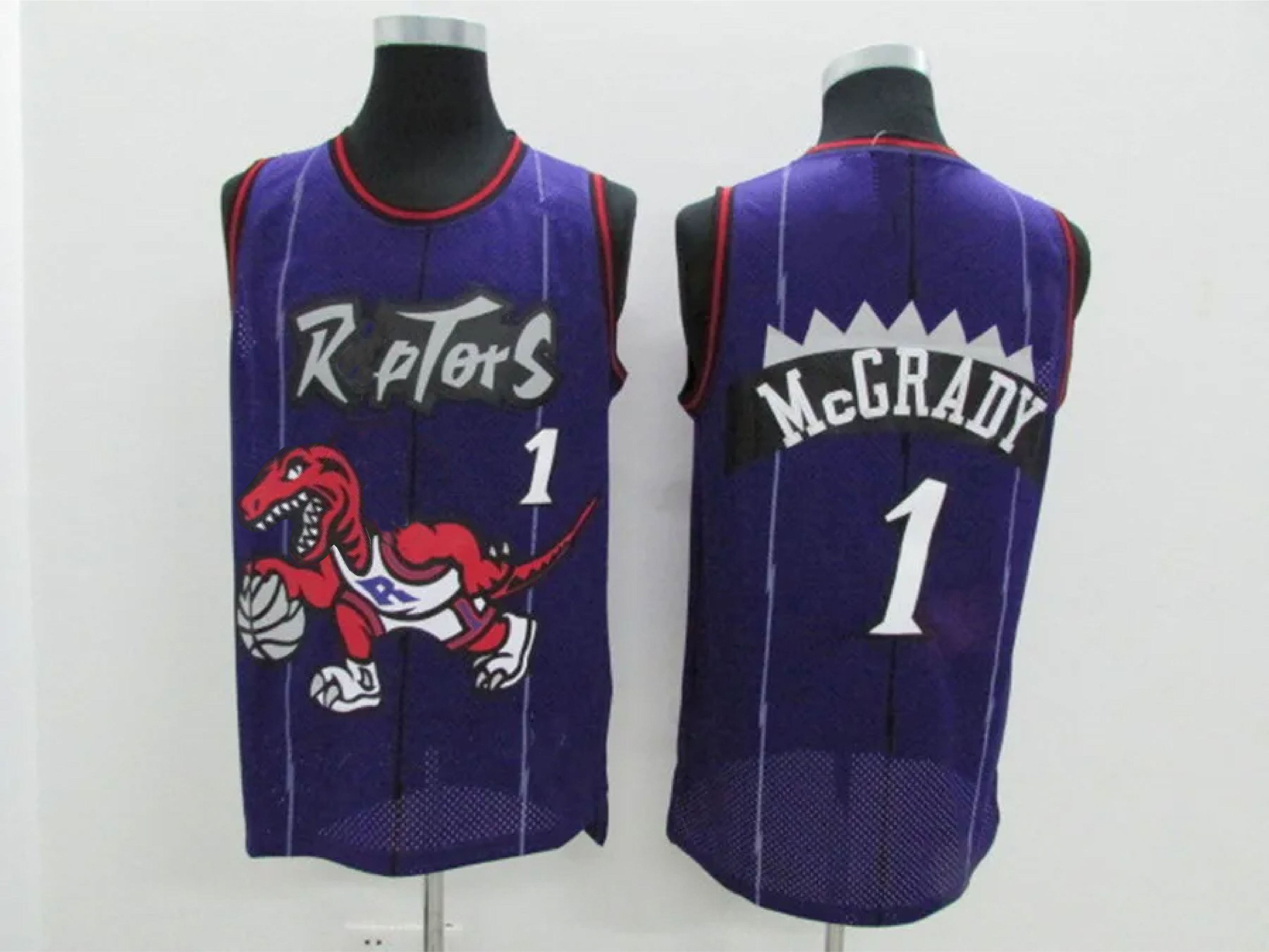 Men's 15 Vince Car-ter 1 Tracy McGrady Toronto Men's Vintage America Purple White Embroidery Classic Basketball Sports Jerseys