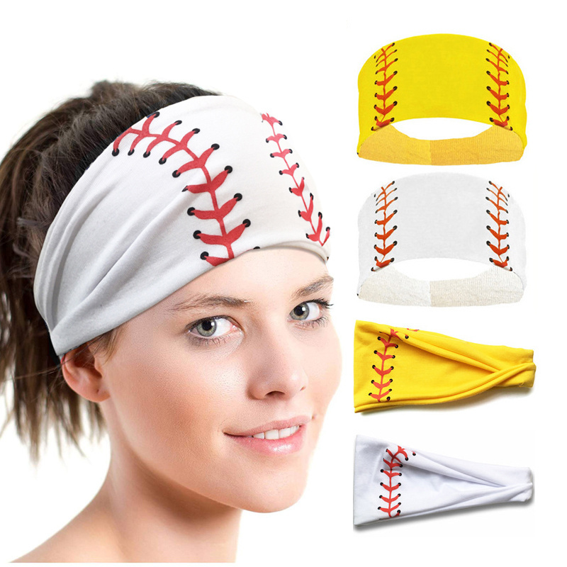 Hot Selling Softball Football Volleyball Basketball Contest Print Wide Band Yoga Fitness Sport Headband