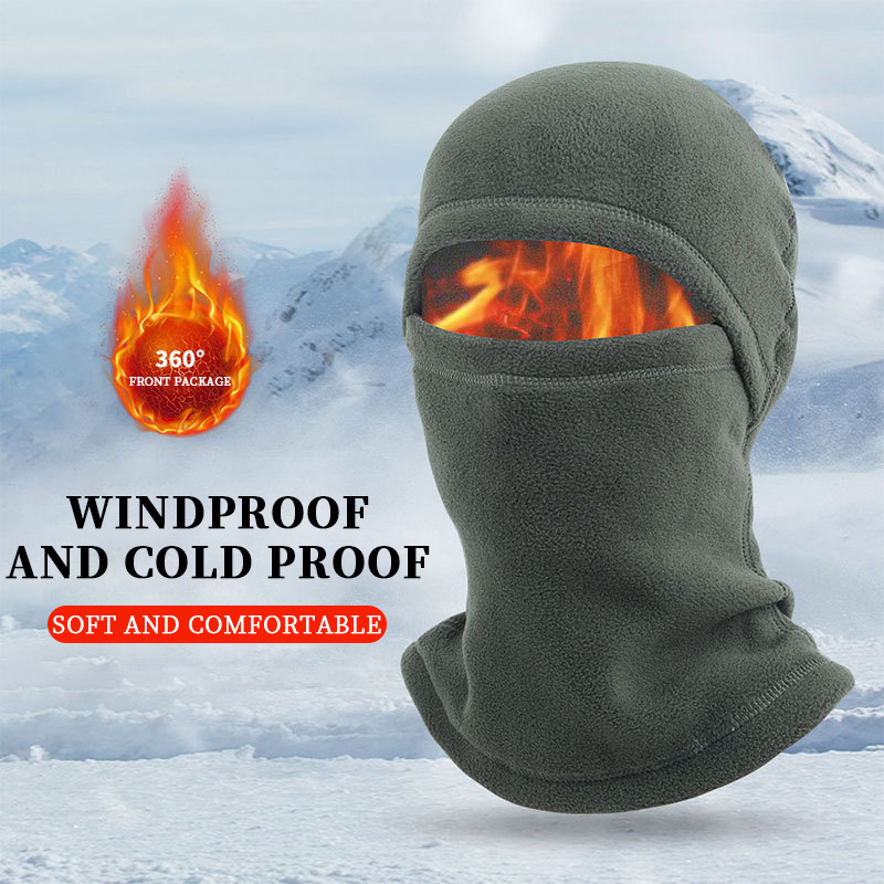 Outdoor Winter Cycling Multifunctional Neck Cover Windproof Full Face Cover Hat Fleece Warm Balaclava Ski Mask