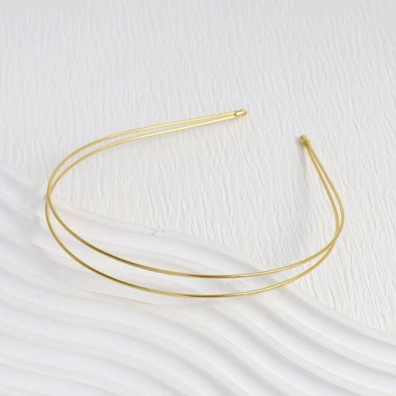 Retro Simplicity Metal  Wave Line Hair Hoop Wavy Headbands Gold Metal Hair Accessories Multi-Use Headbands Fashion Headband