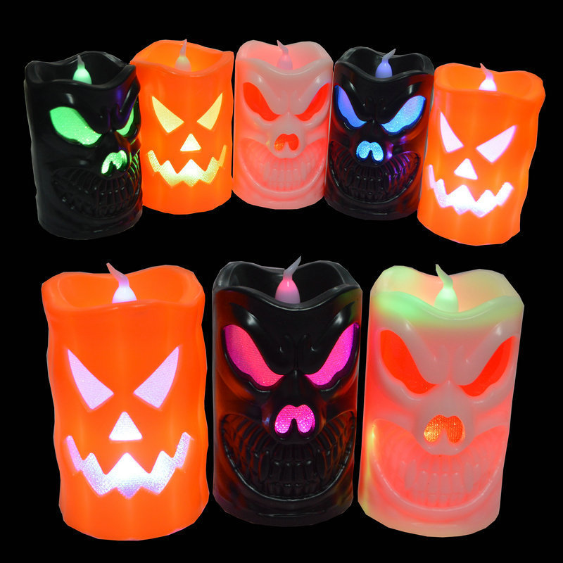 Flashing Led Pumpkin Candles Lights Light Up Halloween Pumpkin Plastic Candle Lights Halloween Party Decoration Cheap Candles