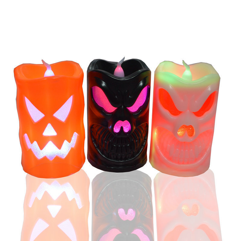 Flashing Led Pumpkin Candles Lights Light Up Halloween Pumpkin Plastic Candle Lights Halloween Party Decoration Cheap Candles