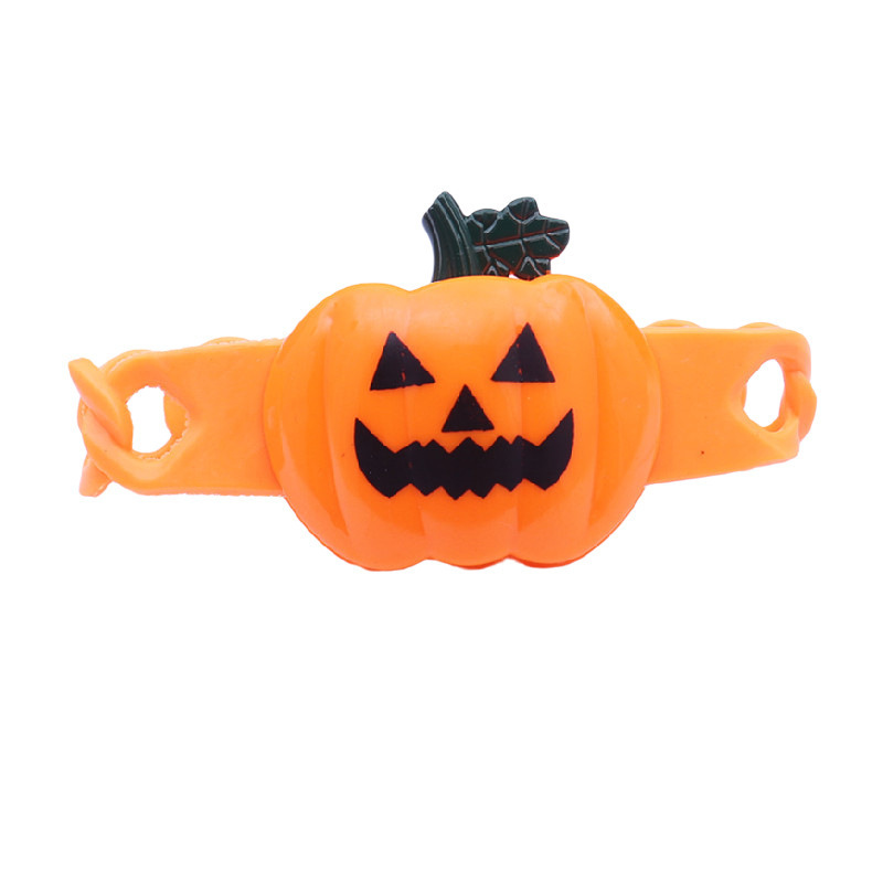 Cheap Light Up Halloween Pumpkin Kids Bracelet Plastic Flashing Led Pumpkin Wristband Bracelet For Kids