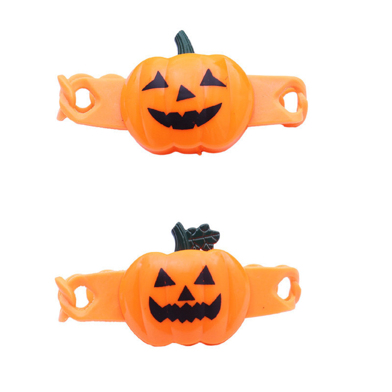 Cheap Light Up Halloween Pumpkin Kids Bracelet Plastic Flashing Led Pumpkin Wristband Bracelet For Kids