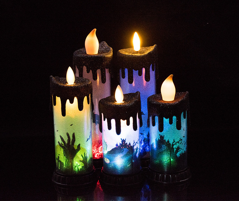 Flashing Led Halloween Candles Lights Swing Wick LED Simulation Flame Candle Light Up Halloween Decoration Props