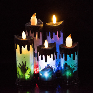 Flashing Led Halloween Candles Lights Swing Wick LED Simulation Flame Candle Light Up Halloween Decoration Props