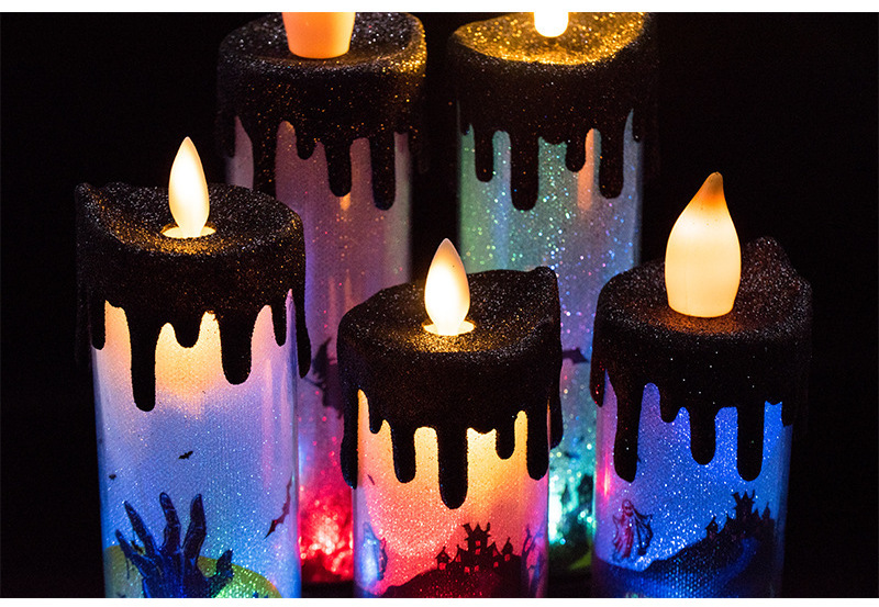 Flashing Led Halloween Candles Lights Swing Wick LED Simulation Flame Candle Light Up Halloween Decoration Props