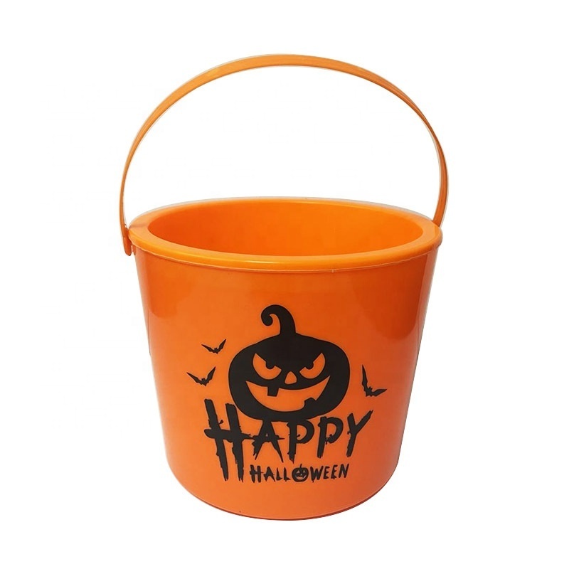 Cheap Light Up Candy Halloween Bucket With Handle Flashing Led Orange Halloween Candy Bucket Halloween Party Pumpkin Bucket