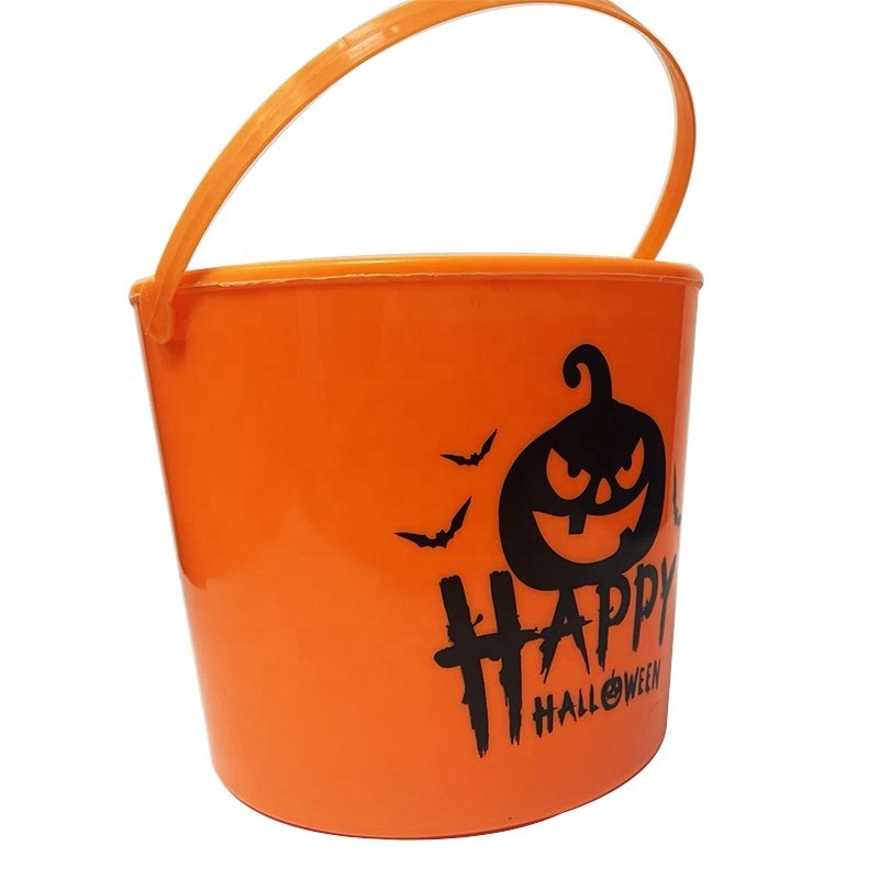 Cheap Light Up Candy Halloween Bucket With Handle Flashing Led Orange Halloween Candy Bucket Halloween Party Pumpkin Bucket