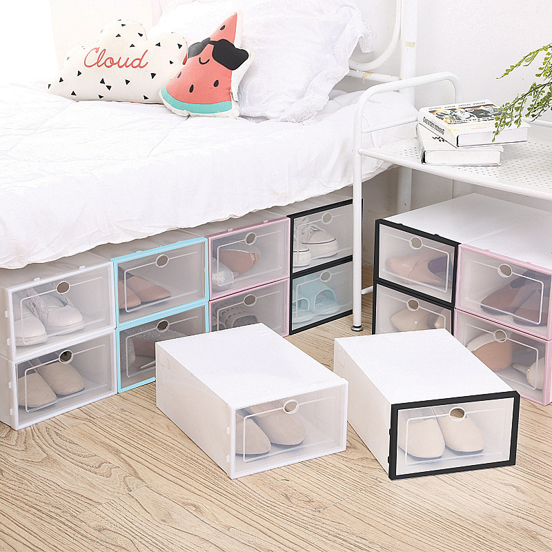 Wholesale Custom Folding Square Storage Transparent Shoe Plastic Storage Boxes