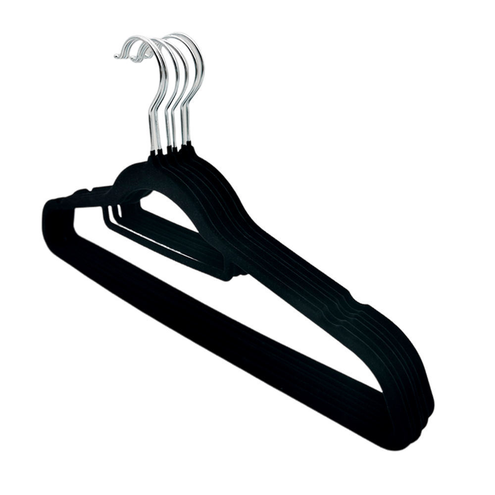 Custom Premium Basics Slim 100 Pack Heavy Duty Non-Slip Black Velvet Hangers For Suit Coat Clothes Hangers