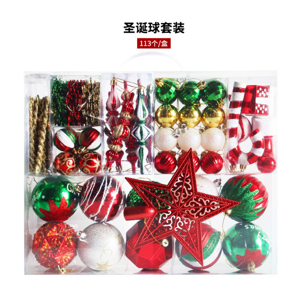 Custom Red Green Christmas Tree Hanging Shatter-Proof Xmas Ball Ornament Set Plastic Decoracion De Navidad Gold Christmas Bauble