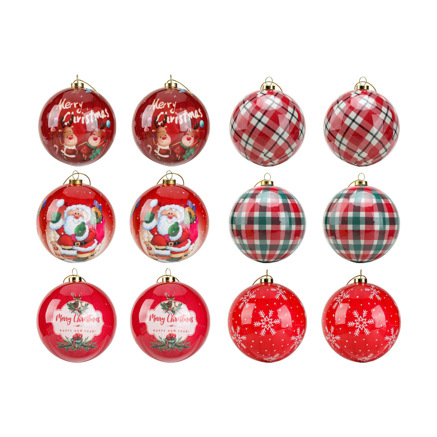 Wholesale Custom Christmas Hanging Decor Bauble High Quality 8cm round Ceramic Ball ornaments Foam Material Tree Decorations