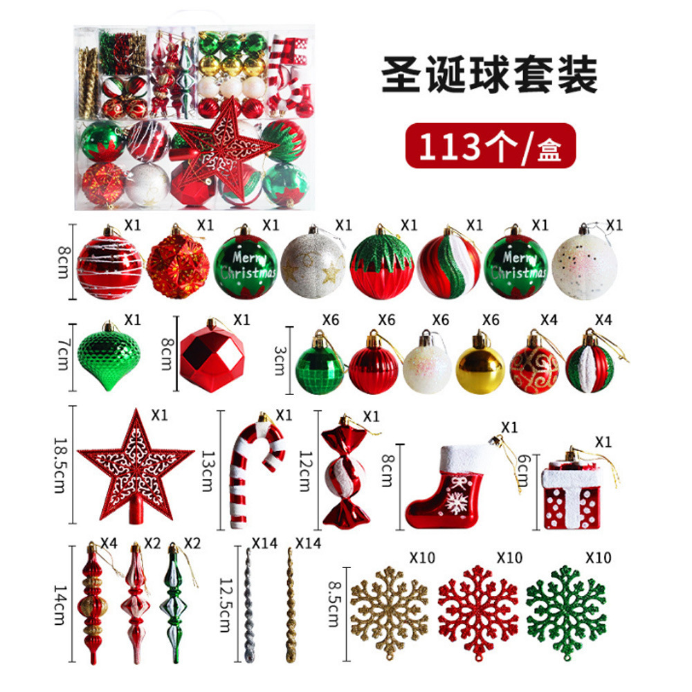 Custom Red Green Christmas Tree Hanging Shatter-Proof Xmas Ball Ornament Set Plastic Decoracion De Navidad Gold Christmas Bauble