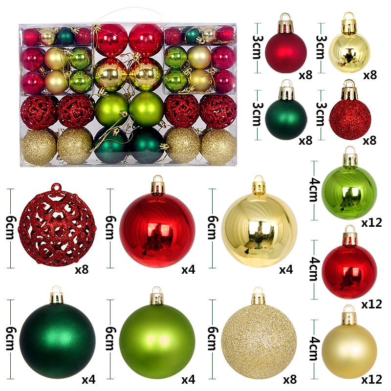 Customize 2024 Red Gold Christmas Balls Shatterproof Plastic Christmas Ball Ornaments for Holiday Christmas Tree Decorations